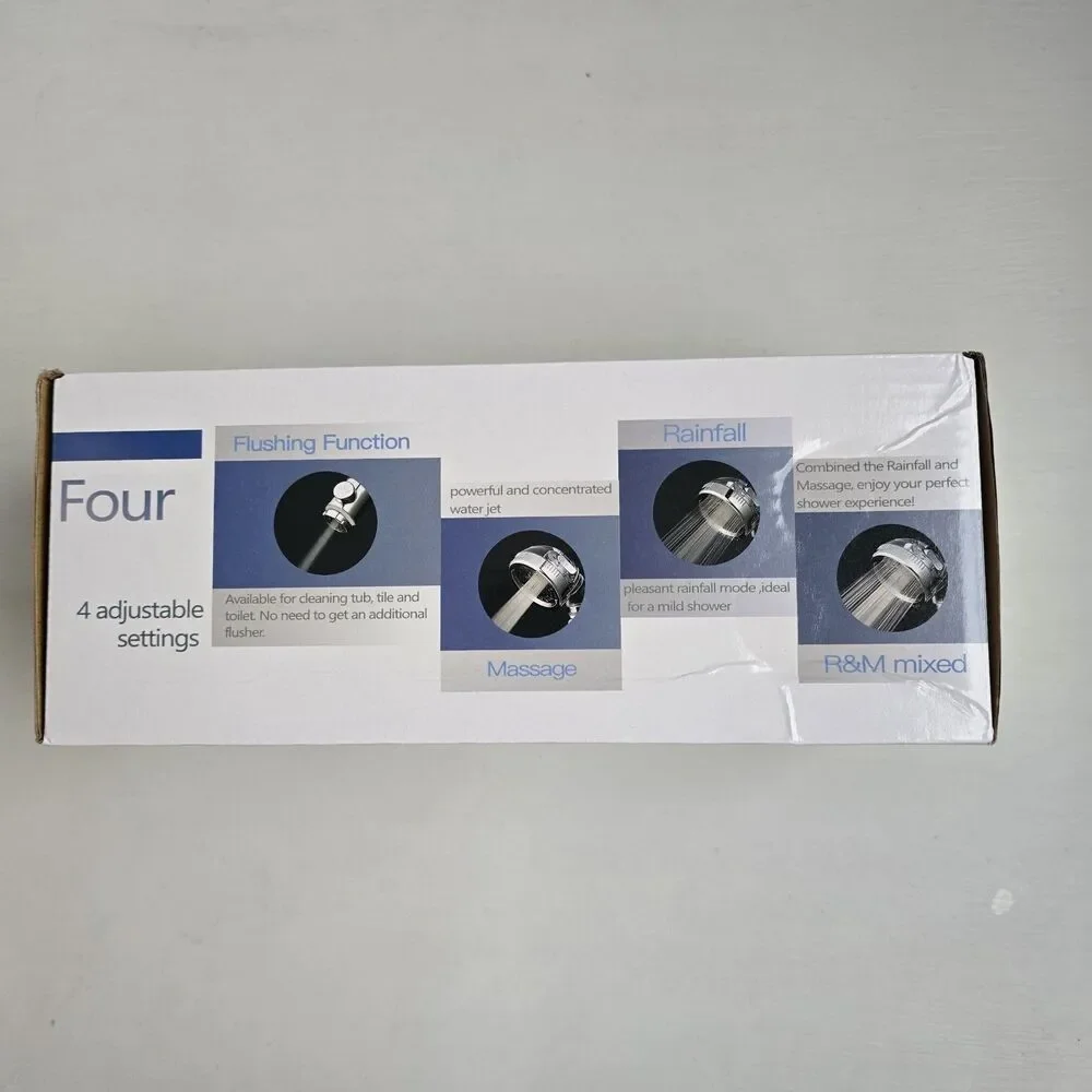 PumodTec Chrome Shower Head Filter Adjustable High Pressure Water Saving Massage